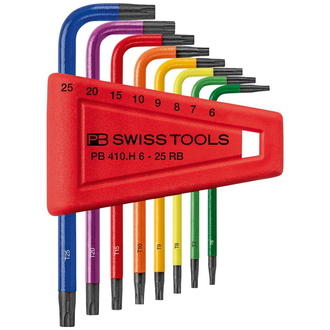 Swiss Tools Winkelschraubendreher-Satz im Kunststoffhalter 8-tlg. T6-T25 Rainbow