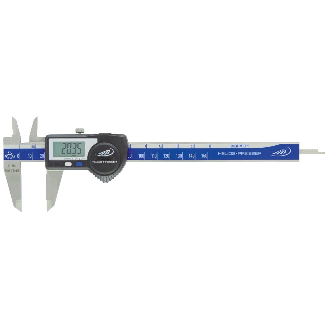 HELIOS PREISSER Digital-Taschenmeßschieber IP67 150 mm mitDaten ET HP