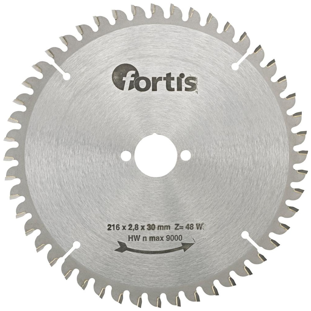 Fortis HW-Kreissägeblatt 216 x 3,0 x 30 mm Z48Wneg.