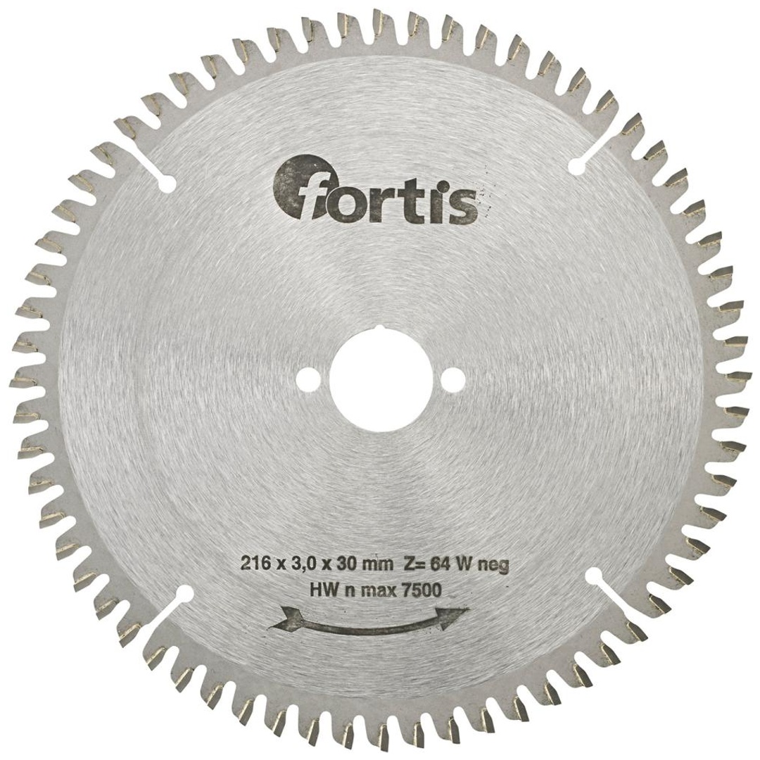 Fortis HW-Kreissägeblatt 216 x 3,0 x 30 mm Z64Wneg.