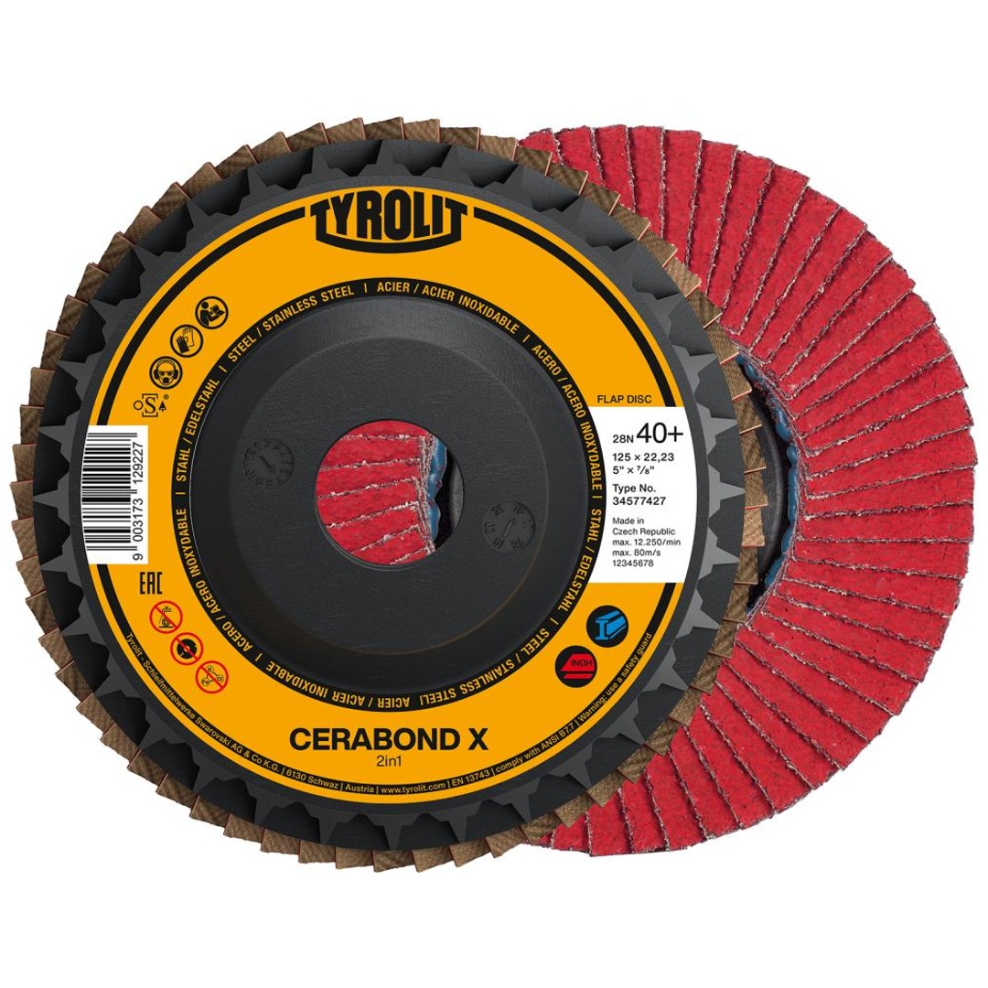 TYROLIT Fächerschleifscheibe CERABOND X125mm CA-40 gew.