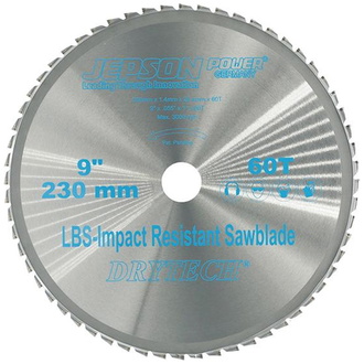 Jepson HM-Sägeblatt Drytech D=230x25,4x1,4mm 60Z für Stahl dünnwandig LBS schockresistent