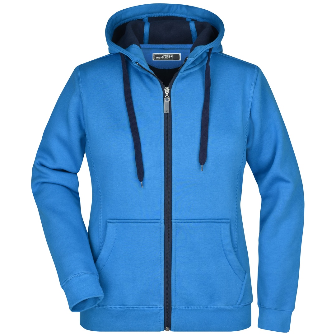 James & Nicholson Damenjacke JN354 mit Kapuze Gr. M azur/navy
