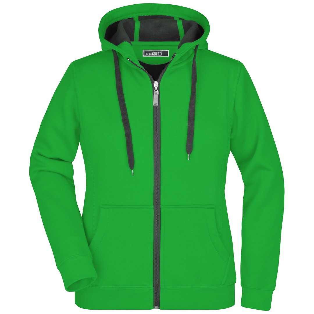 James & Nicholson Damenjacke JN354 mit Kapuze Gr. L fern-green/graphite