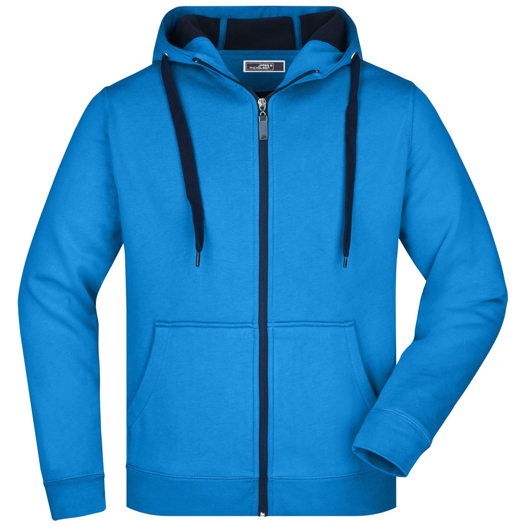 James & Nicholson Herrenjacke JN355 mit Kapuze Gr. S azur/navy