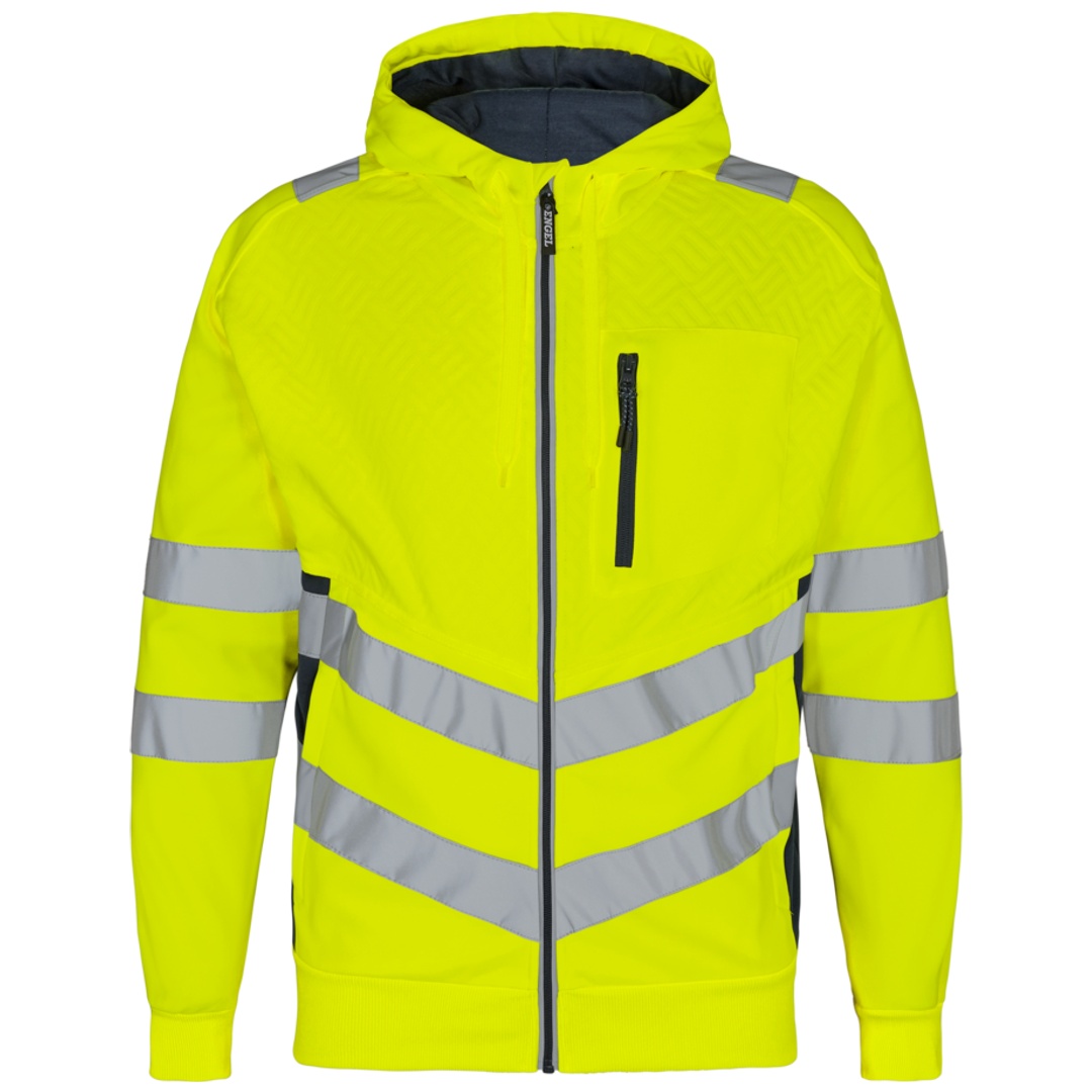Engel Safety Sweatcardigan 8025-241-38165 Gr. 3XL Gelb/Blue Ink