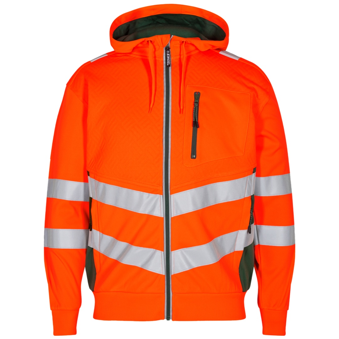Engel Safety Sweatcardigan 8025-241-101 Gr. 3XL Orange/Grün