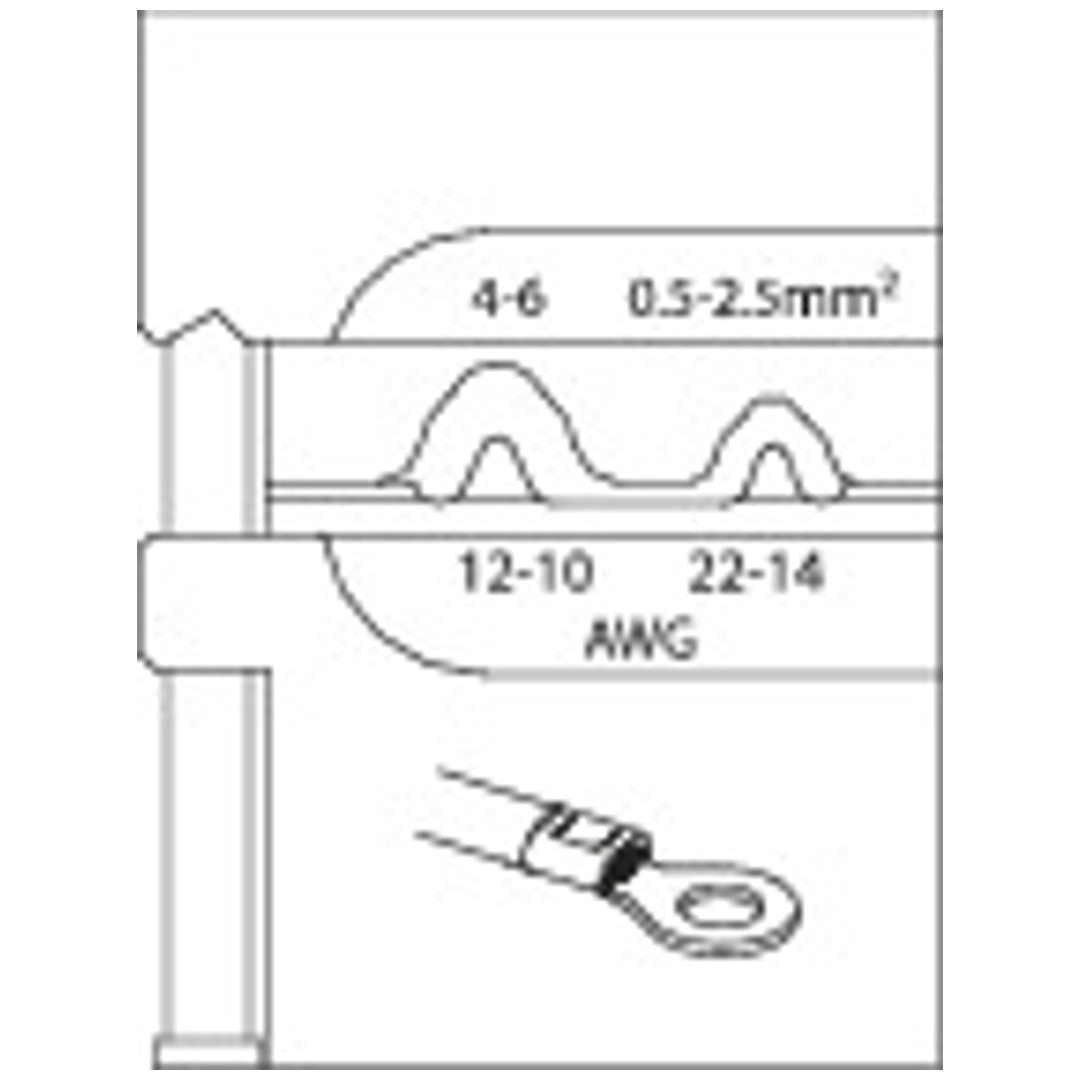 Gedore Modul-Einsatz für unisolierte Kabelschuhe 0,5-2,5/4-6