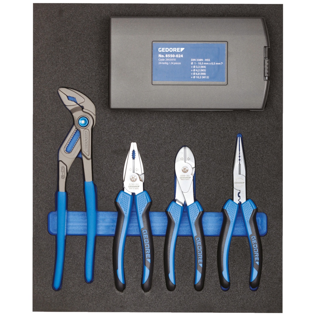 Gedore Zangen-Sortiment in 2/4 Check-Tool-Modul