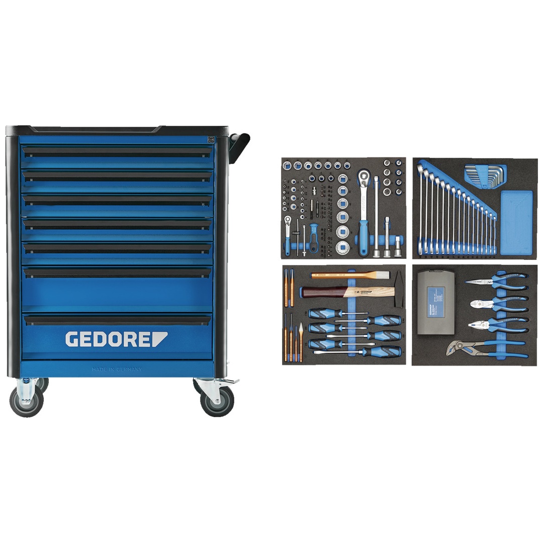 Gedore Werkzeugwagen workster highline mit 147-tlg.en Werkzeugsortiment