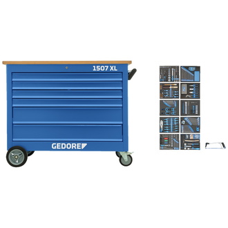 Gedore Rollwerkbank mit Sortiment, Nr. 1507 XL-TS-308