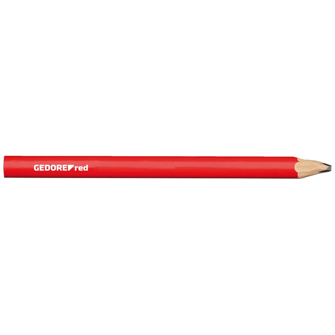 Gedore Handwerker-Bleistift 75mm oval rot 12 Stück