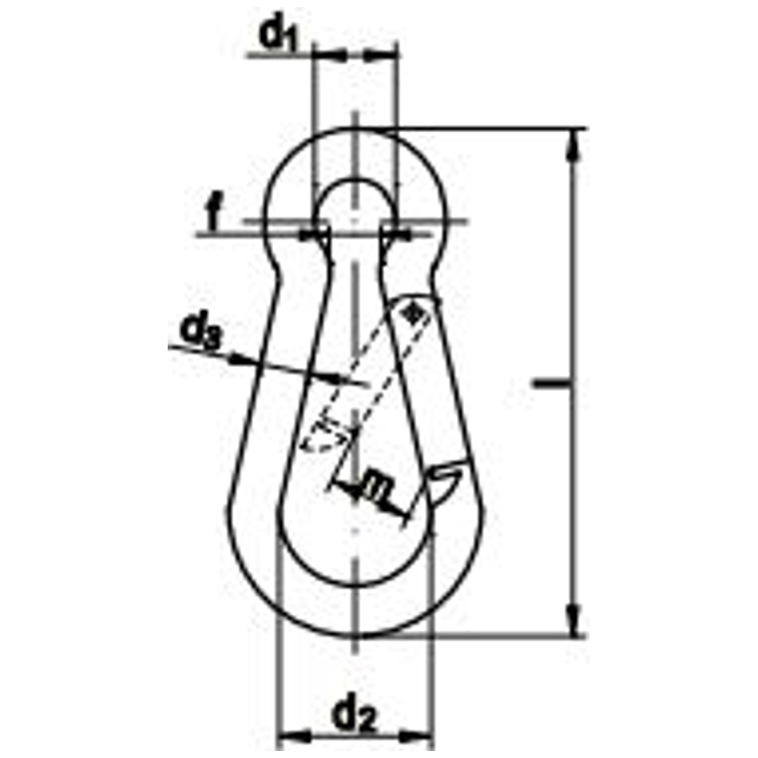 Reidl DIN 5299 50 Stahl, galv. verzinkt farblos, C Karabinerhaken Form C