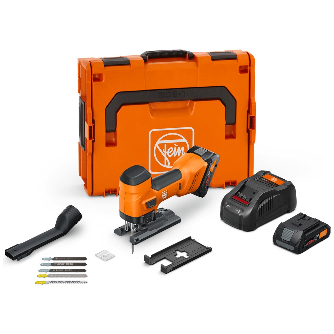 FEIN Akku-Stichsäge für Metall und Holz 26 mm Hub F-IRON Jig 26 AS Set 2 x 4 Ah