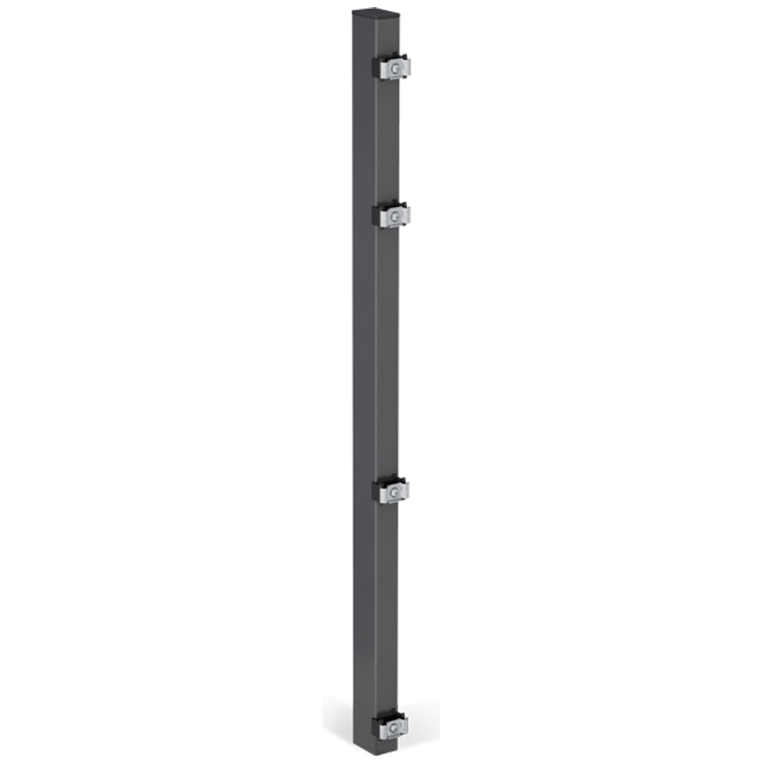ALBERTS Zaunpfosten, inkl.Klemmlasche, verkürzt, Bohrab:400mm, anthr, 60x40/1075mm, Zub.im Pf.