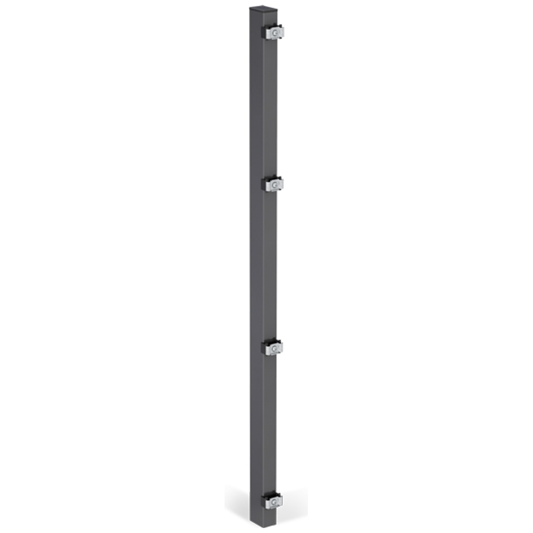 ALBERTS Zaunpfosten, inkl.Klemmlasche, verkürzt, Bohrab:400mm, anthr, 60x40/1275mm, Zub.im Pf.