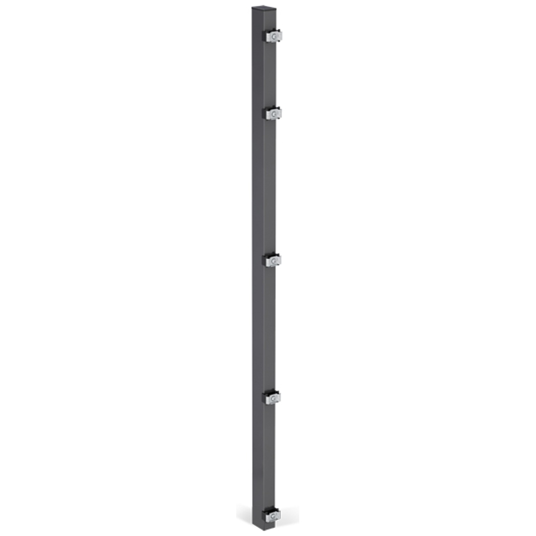 ALBERTS Zaunpfosten, inkl.Klemmlasche, verkürzt, Bohrab:400mm, anthr, 60x40/1475mm, Zub.im Pf.