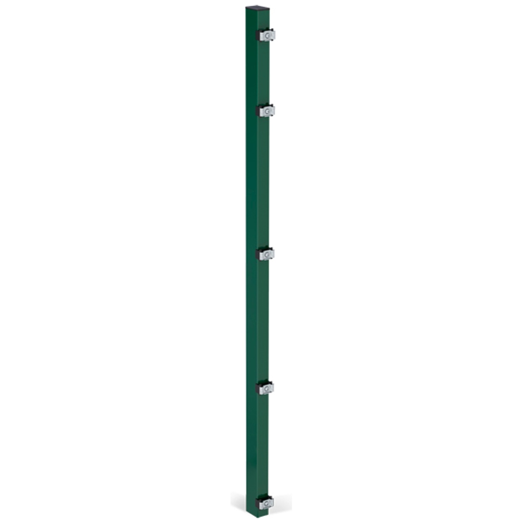 ALBERTS Zaunpfosten, inkl.Klemmlasche, verkürzt, Bohrab:400mm, grün, 60x40/1475mm, Zub.im Pf.