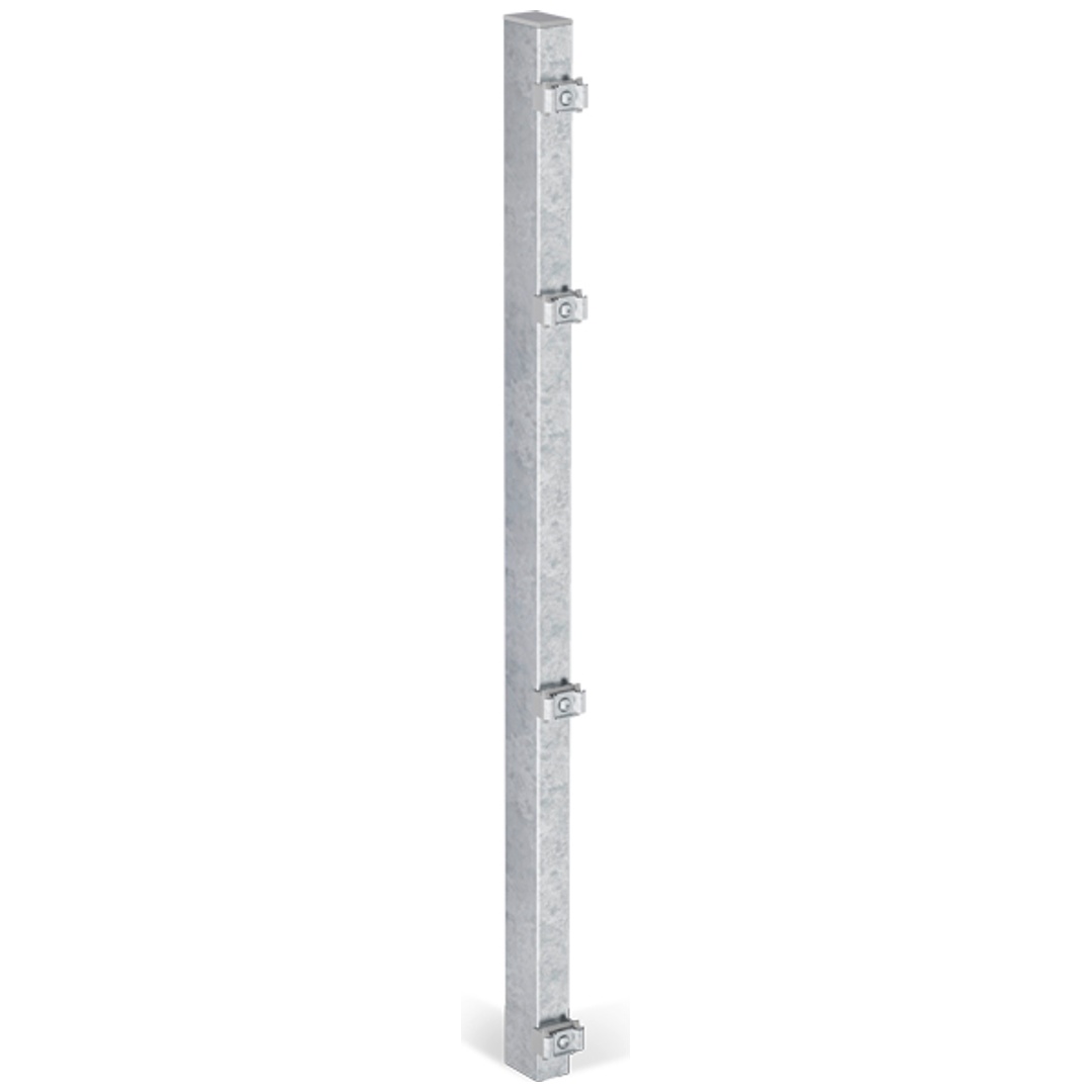 ALBERTS Zaunpfosten, inkl.Klemmlasche, verkürzt, Bohrab:400mm, feuerv60x40/1075mm, Zub.im Pf.