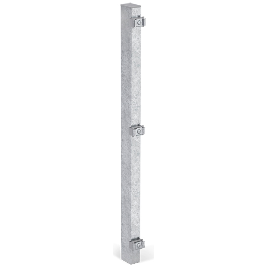 ALBERTS Zaunpfosten, inkl.Klemmlasche, verkürzt, Bohrab:400mm, feuerv60x40/875mm, Zub.im Pf.