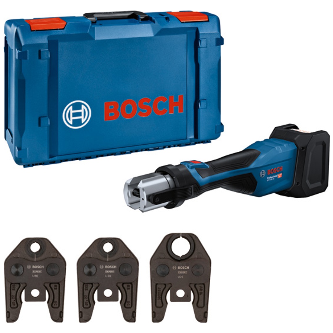Bosch Akku-Presswerkzeug GPT 18V-32 Kit U, incl. 3x Pressbacke, XL-BOXX