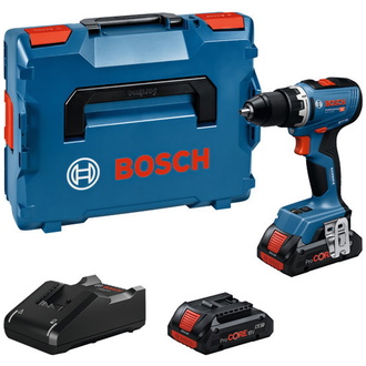 Bosch Akku-Bohrschrauber GSR 18V-65, incl. 2x Akku ProCORE 4 Ah, Schnellladegerät, L-BOXX