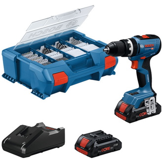 Bosch Akku-Schlagbohrschauber GSB 18V-65, incl. 2x Akku GBA 4 Ah, Schnellladegerät, L-Case Pick & Click