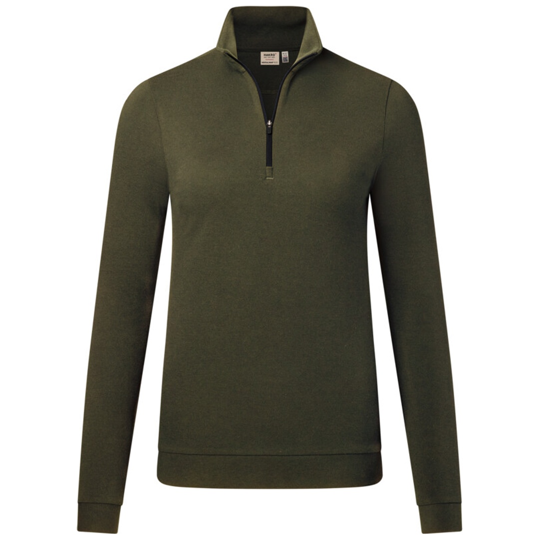 HAKRO Zip-Longsleeve Piquè ECO #335 Gr. 3XL olive