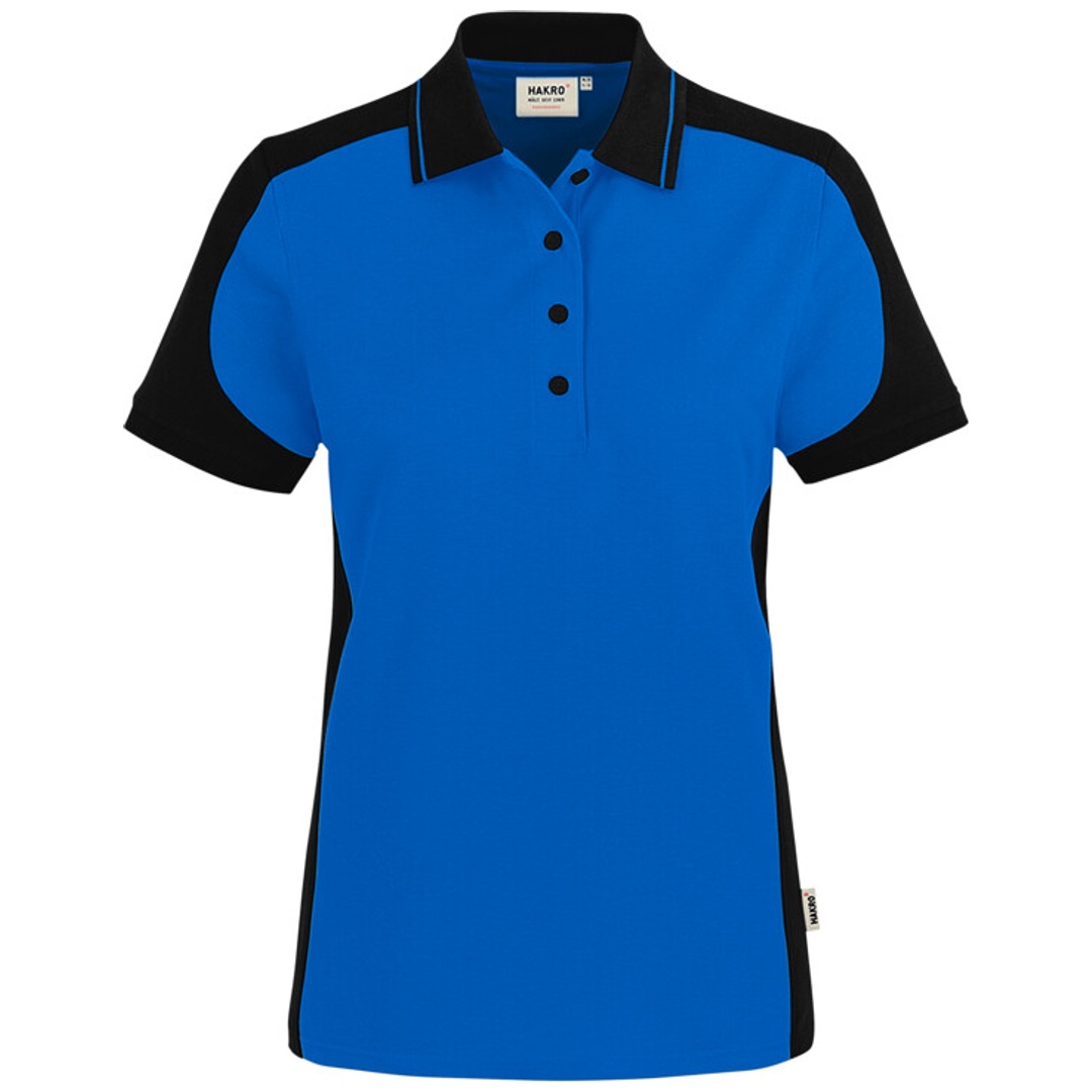 HAKRO Damen Poloshirt Contrast ECO #339 Gr. 5XL royalblau/schwarz
