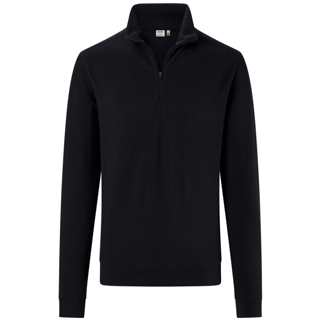 HAKRO Zip-Longsleeve Piquè ECO #535 Gr. 5XL schwarz