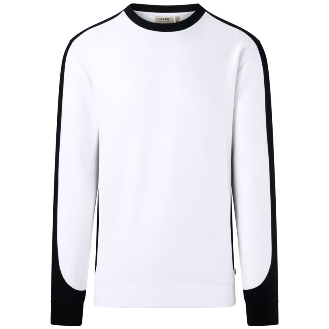 HAKRO Sweatshirt Contrast ECO #549 Gr. 4XL weiß/schwarz
