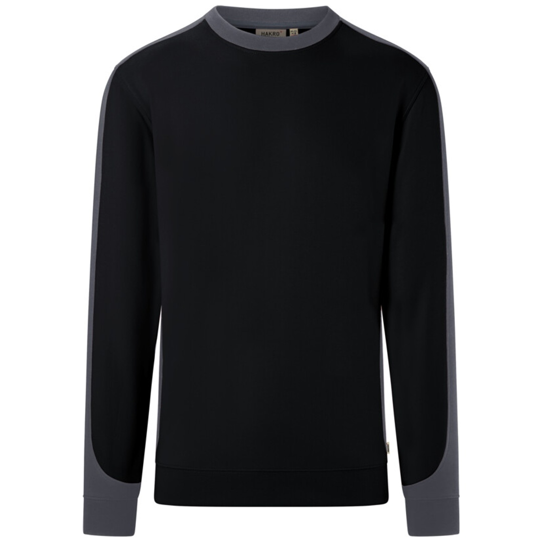 HAKRO Sweatshirt Contrast ECO #549 Gr. 6XL schwarz/karbongrau