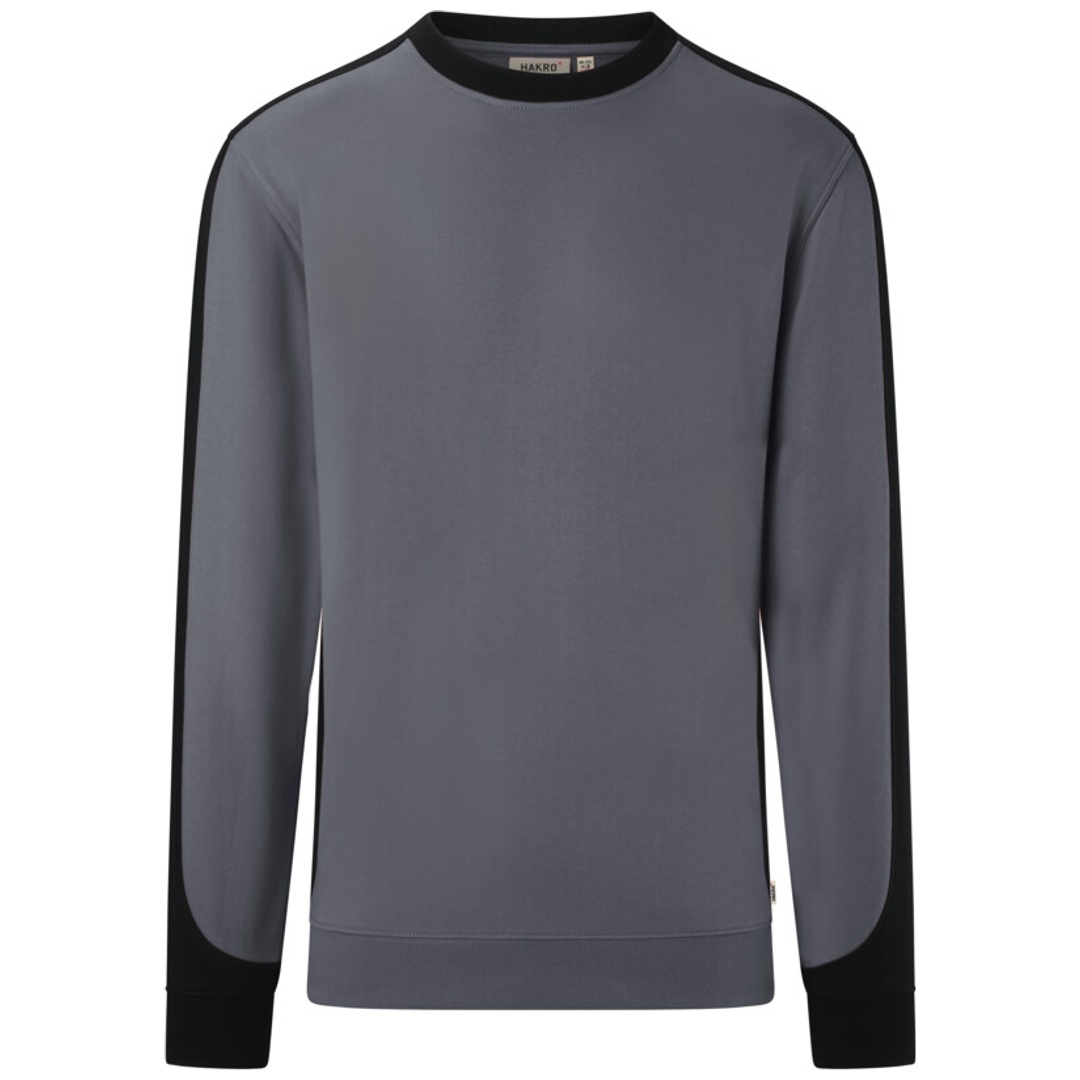 HAKRO Sweatshirt Contrast ECO #549 Gr. M anthrazit/schwarz