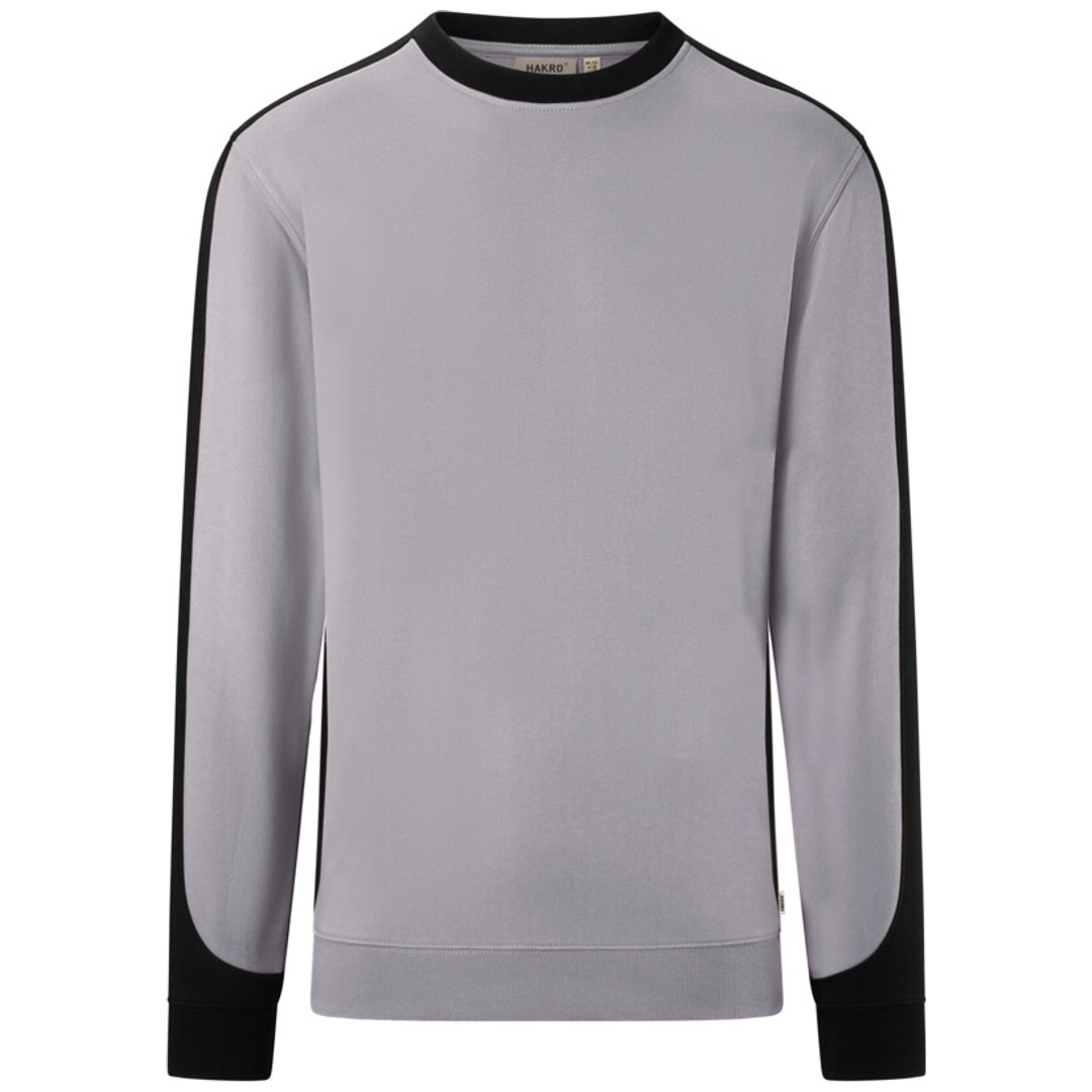 HAKRO Sweatshirt Contrast ECO #549 Gr. S titan/schwarz