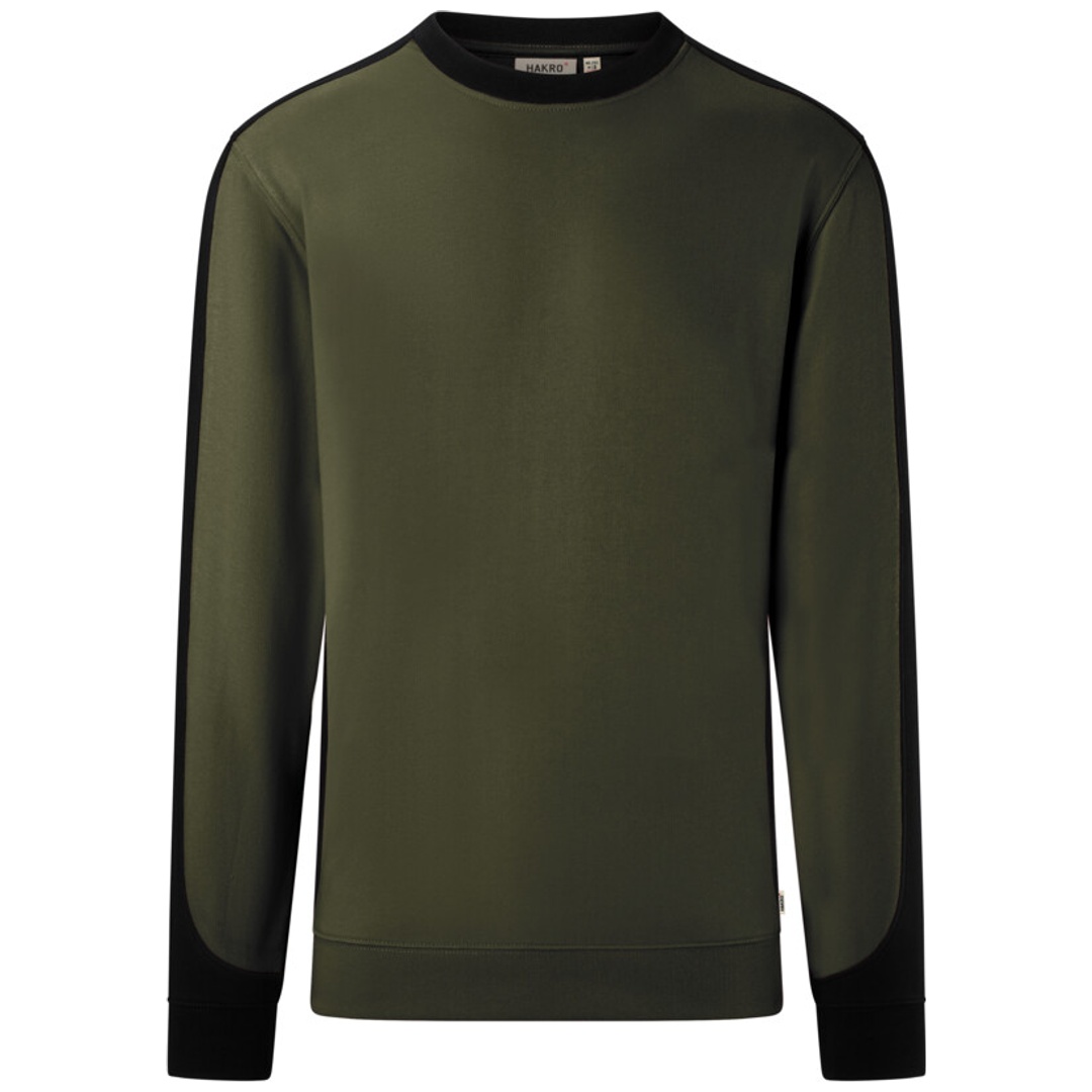 HAKRO Sweatshirt Contrast ECO #549 Gr. 3XL olive/schwarz