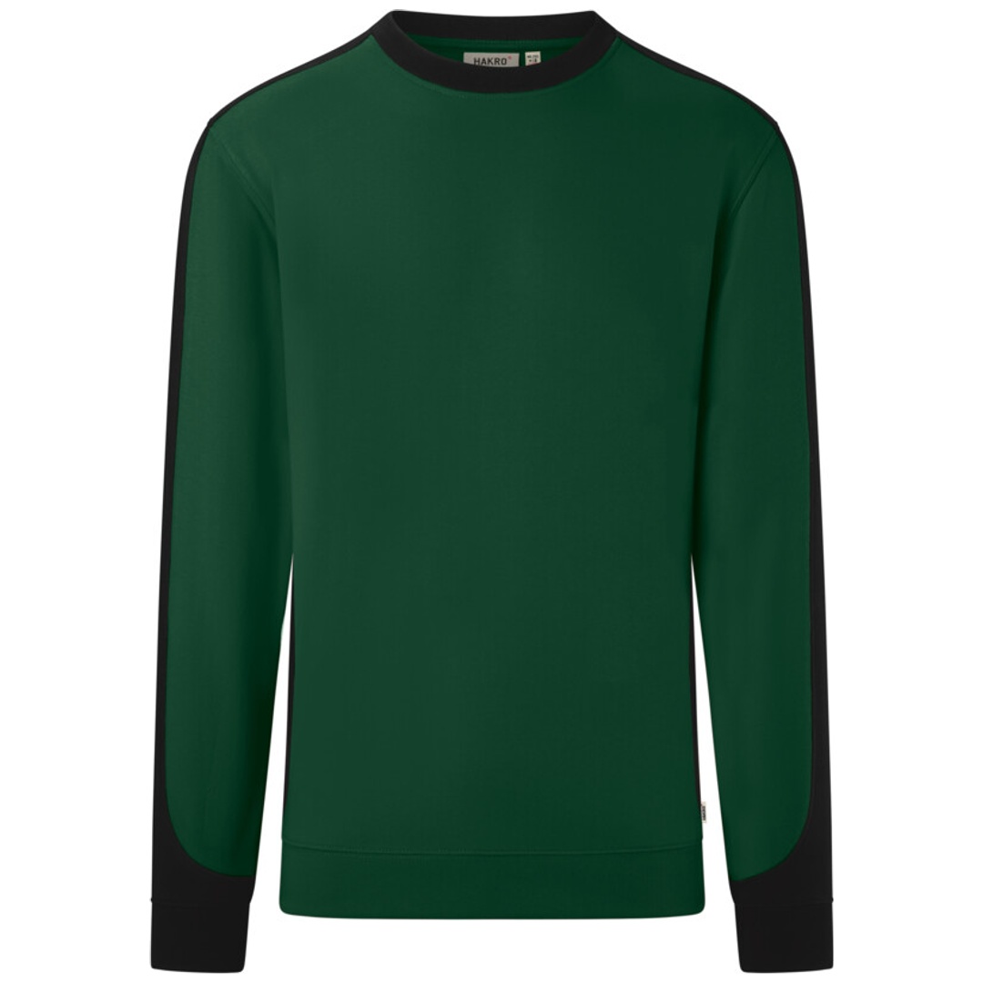 HAKRO Sweatshirt Contrast ECO #549 Gr. S tanne/schwarz