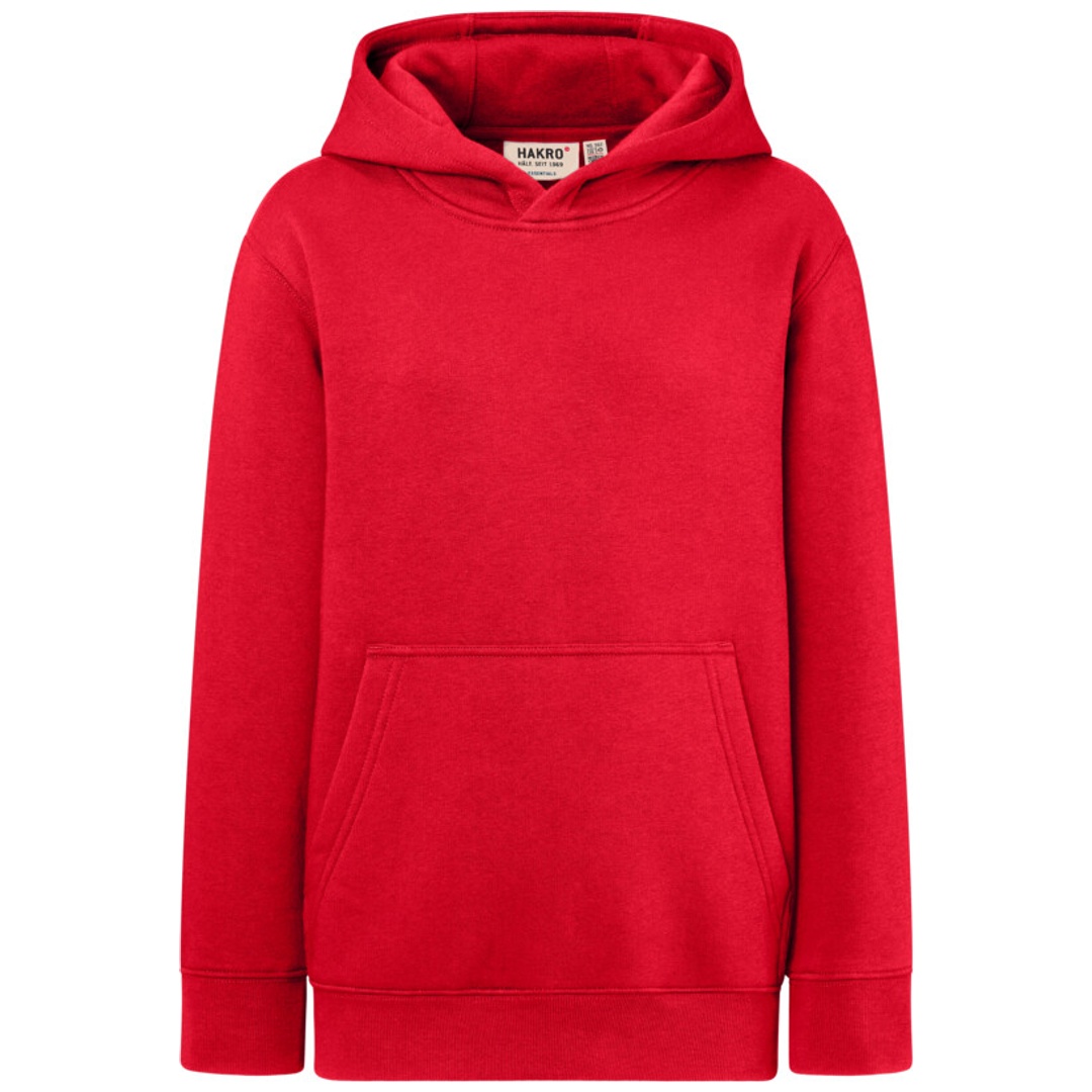 HAKRO Kinder Kapuzen-Sweatshirt #562 Gr. 122/128 rot