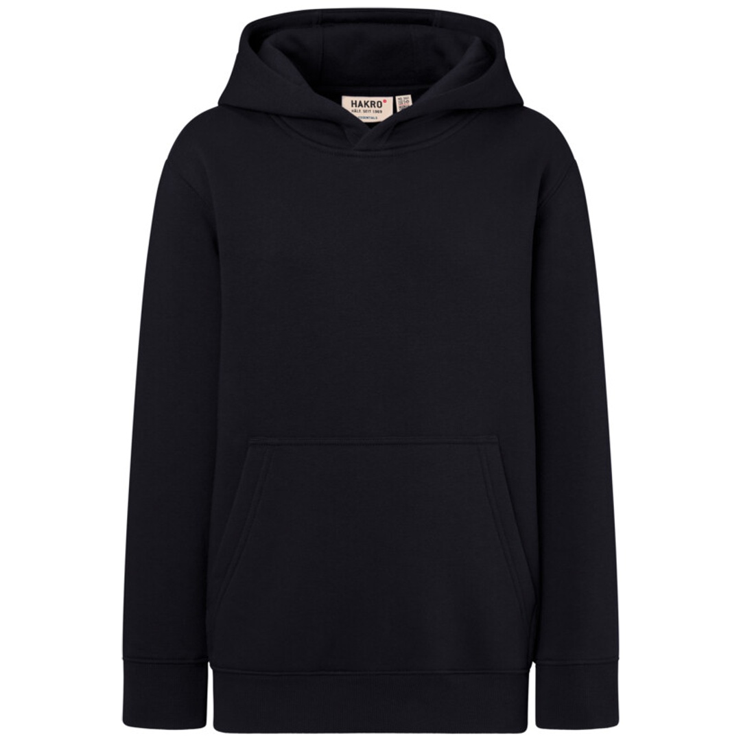 HAKRO Kinder Kapuzen-Sweatshirt #562 Gr. 134/140 schwarz