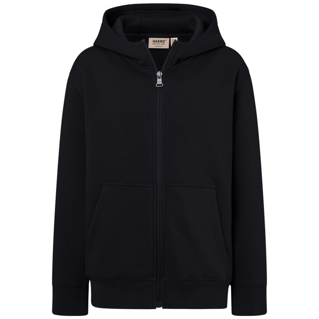 HAKRO Kinder Kapuzen-Sweatjacke #565 Gr. 158/164 schwarz