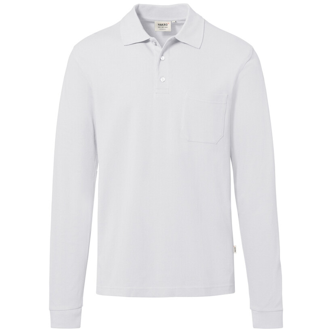 HAKRO Pocket-Longsleeve-Polo ECO #817 Gr. 2XS weiß