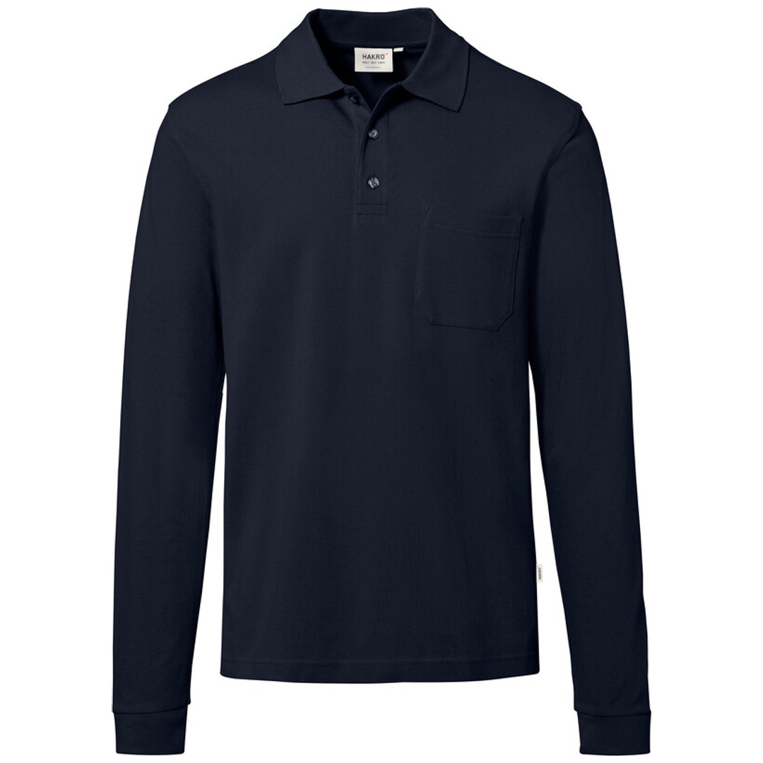 HAKRO Pocket-Longsleeve-Polo ECO #817 Gr. L tinte
