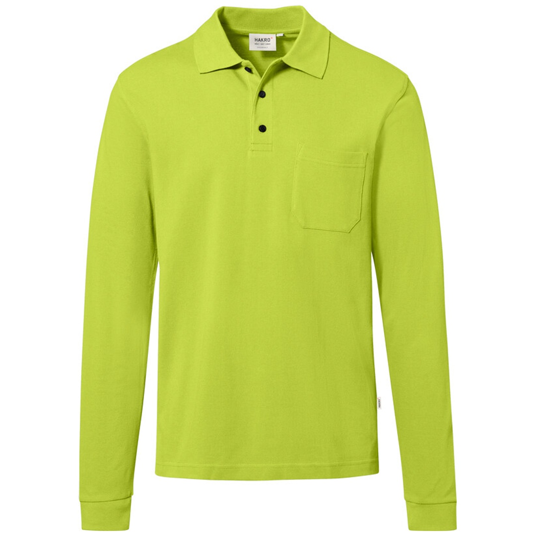 HAKRO Pocket-Longsleeve-Polo ECO #817 Gr. 3XL kiwi