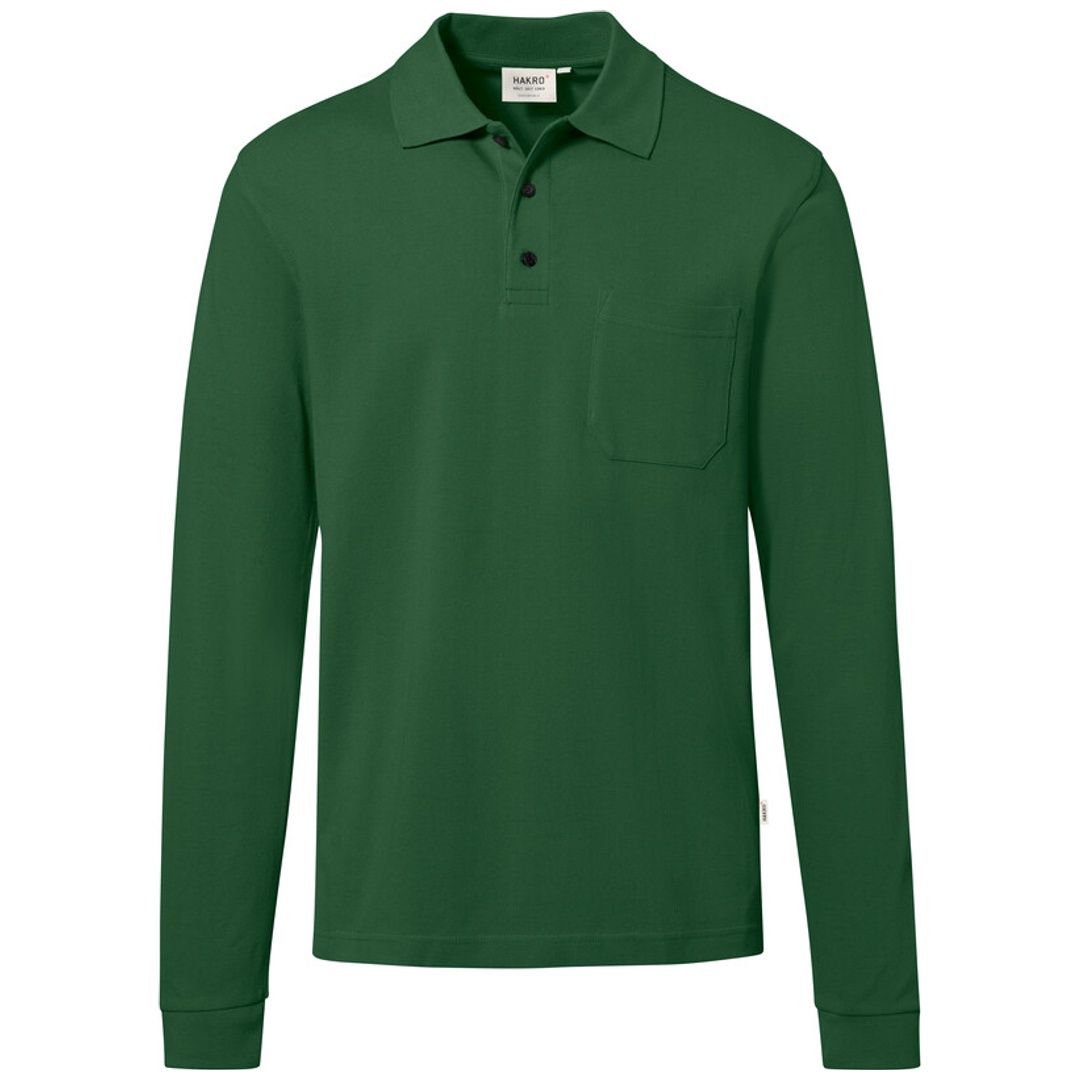 HAKRO Pocket-Longsleeve-Polo ECO #817 Gr. 5XL tanne