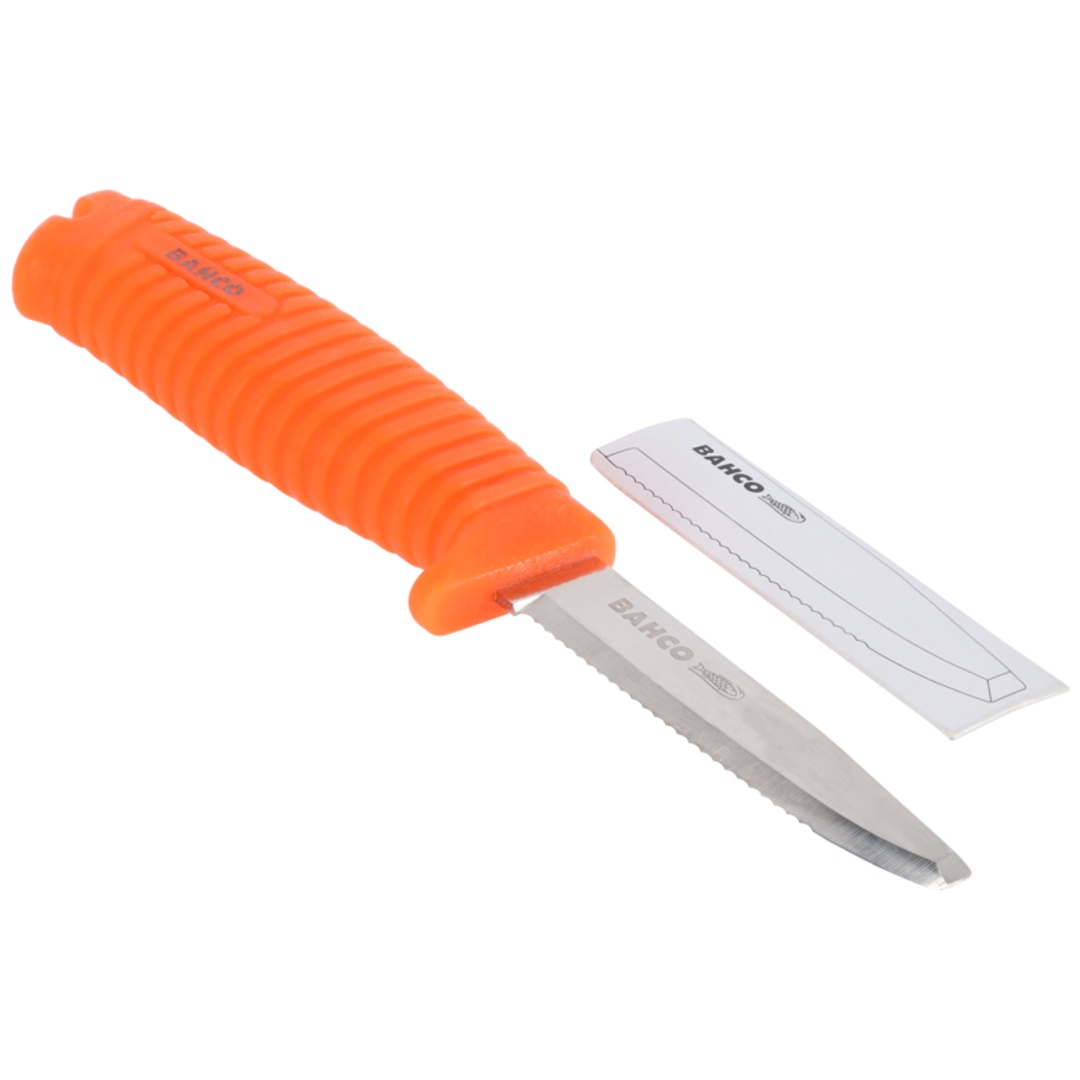 Bahco Messer mit fluoreszierendem Griff, schwimmt auf dem Wasser, für Notfälle 100 mm