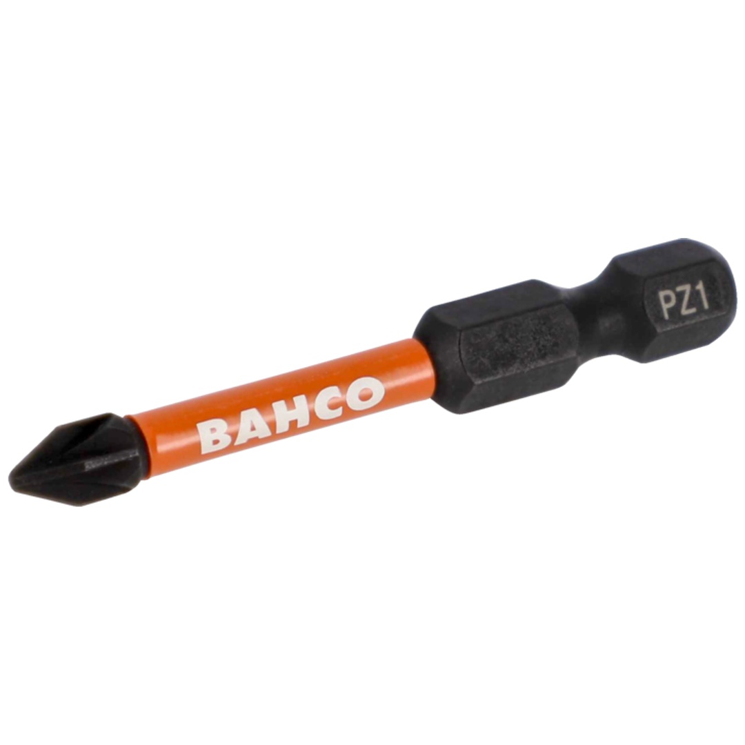 Bahco 1/4 Torsion Bits für Pozidriv Schrauben 50 mm - PZ1 - 10 Stk./Blisterpackung
