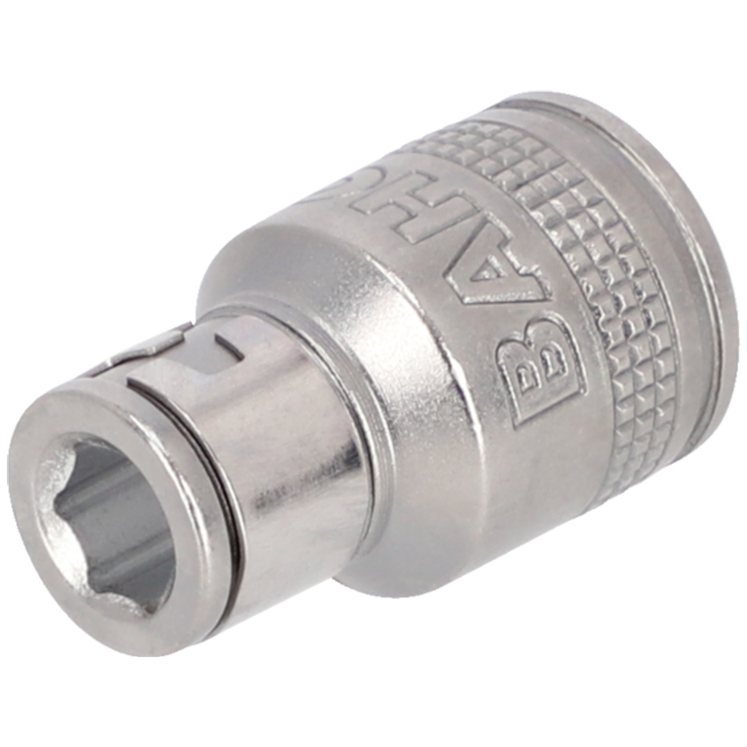 Bahco 3/8-Adapter, Vierkantantrieb, für 1/4-Sechskant-Schraubendreher-Einsätze, matt verchromt. Einzelhandelsverpackung