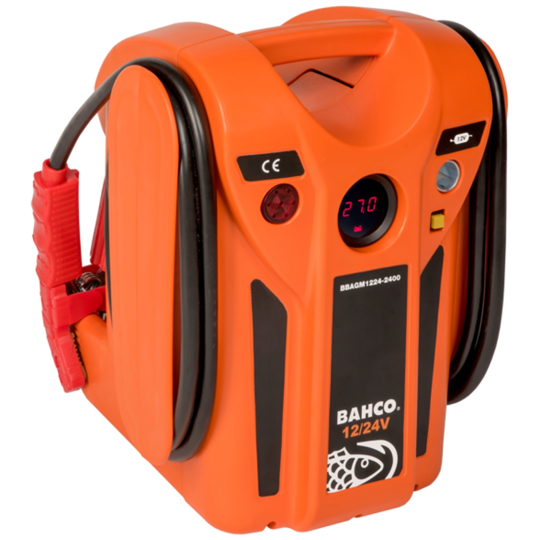 Bahco 2400 CA/1200 CA Batterie-Booster 12/24V starker AGM Booster