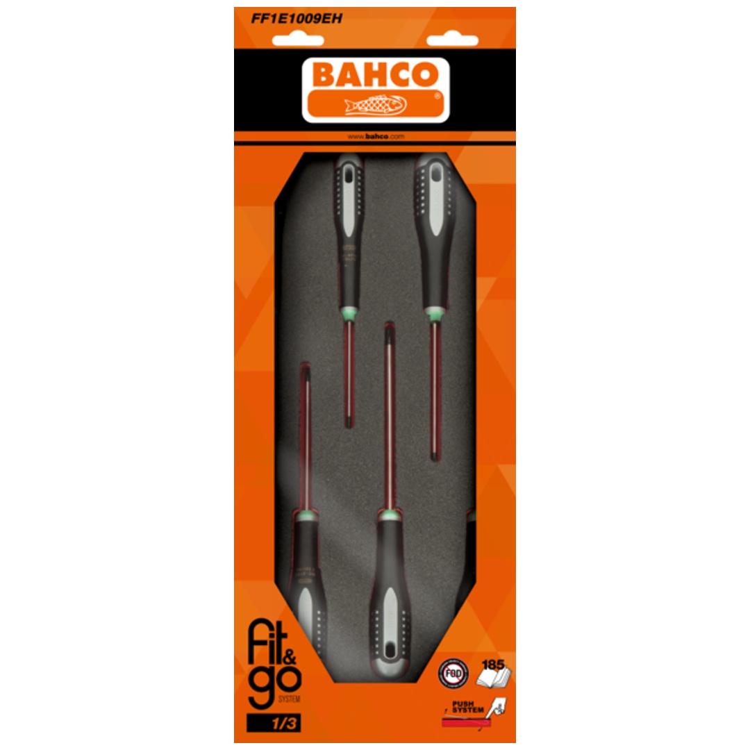 Bahco Fit&Go 1/3 Schaumstoffeinlage TX-Schraubendrehersatz T8-T30 - 6-tlg.