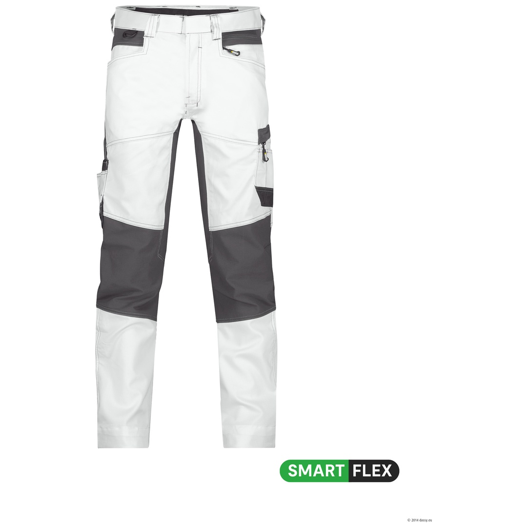 Dassy Stretch-Malerhose Helix PESCO41 201022 Gr. 44-STANDARD weiß/anthrazitgrau