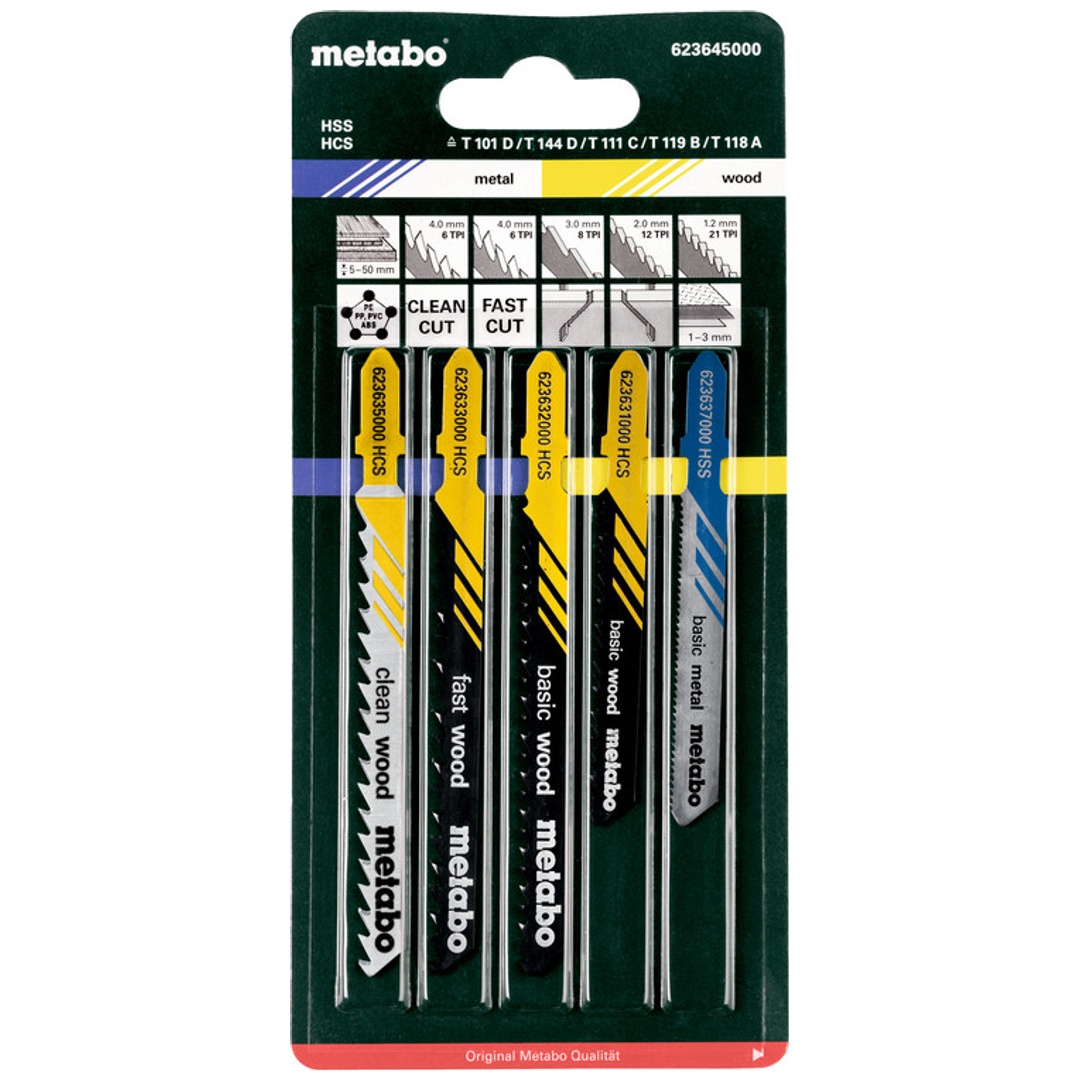 Metabo Stichsägeblattsortiment 2,H+M+Kunst, 5-tlg.